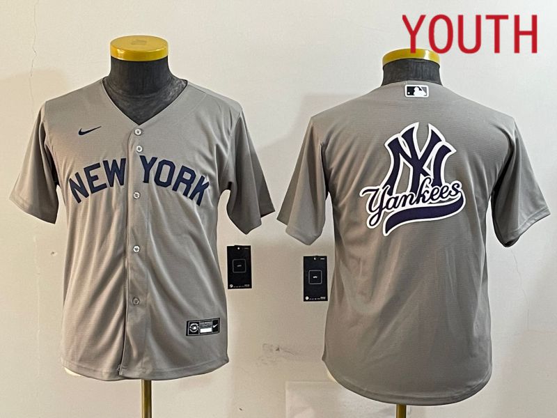 Youth New York Yankees Blank Grey Game 2024 Nike MLB Jersey style 12186